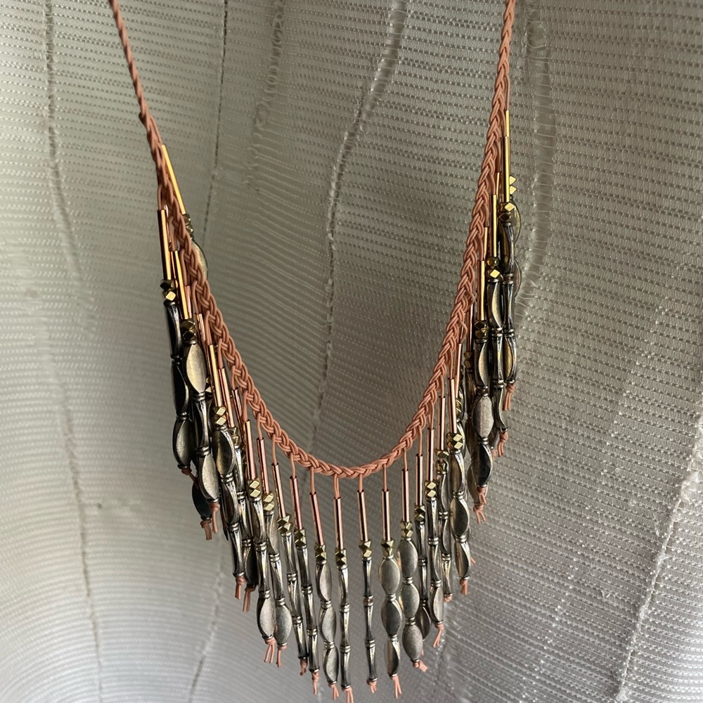 South Moon Under Brown and Black Cascading Fringe Necklace